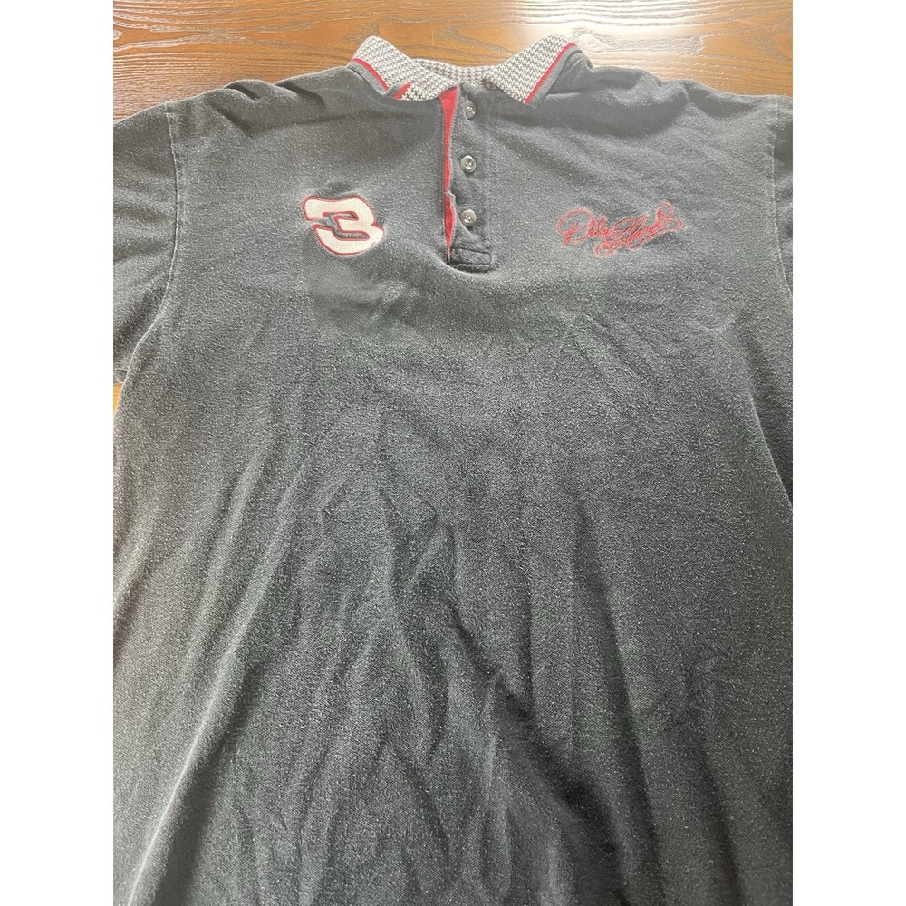 Dale Earnhardt Shirt Mens Large Black Red NASCAR Racing Polo Chase Authentics